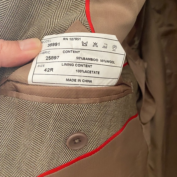 Emanuel Ungaro Men’s Brown Herringbone Blazer 42 R - Picture 7 of 7